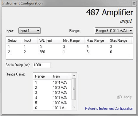 Amplifier Configuration Screenshot